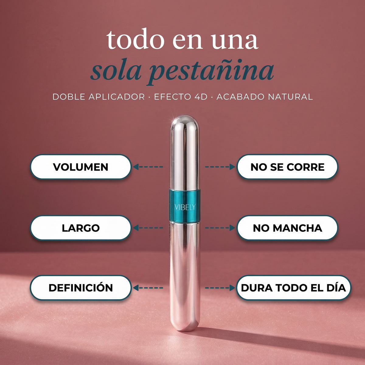 Pestañina 4D Doble Aplicador | Volumen y Largo
