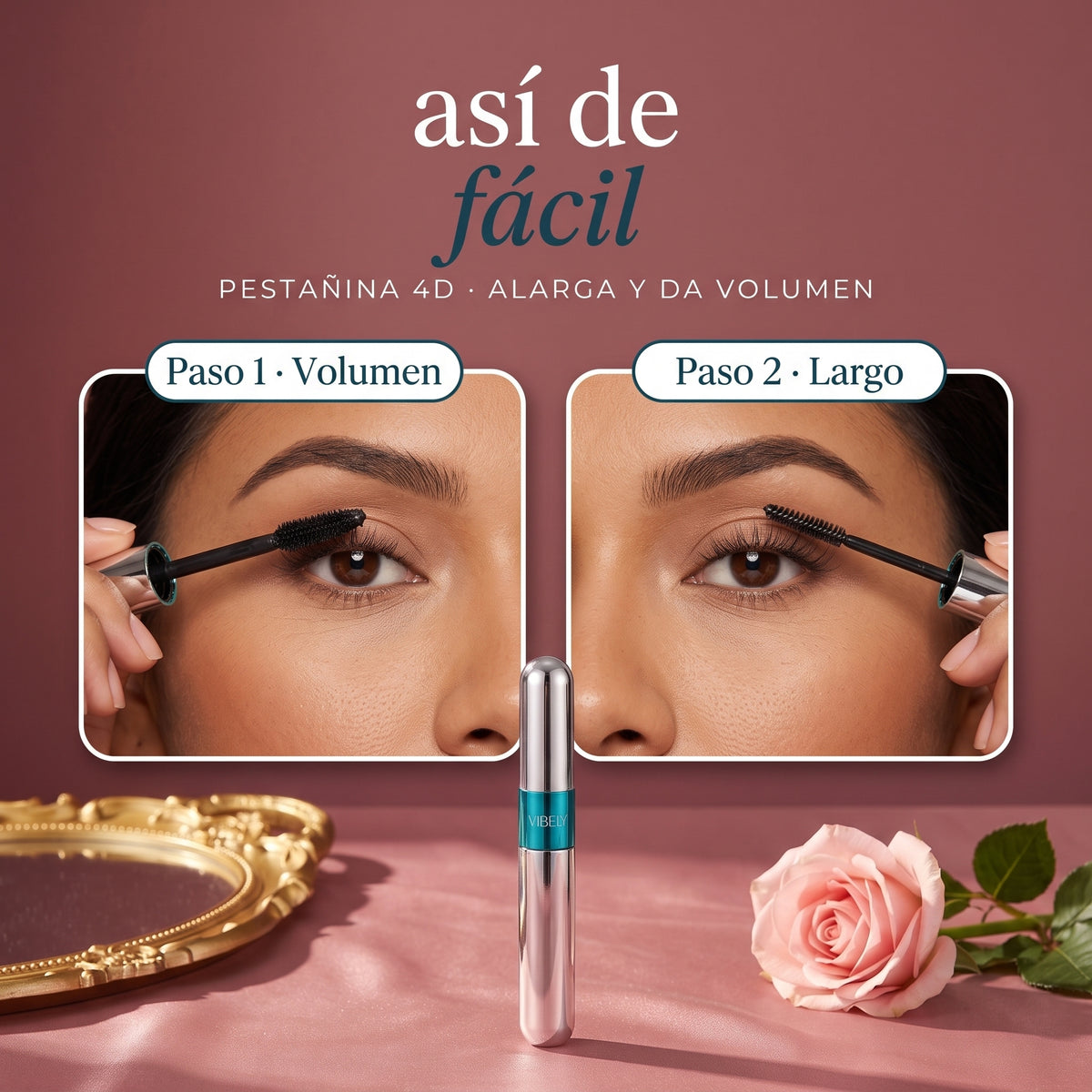 Pestañina 4D Doble Aplicador | Volumen y Largo